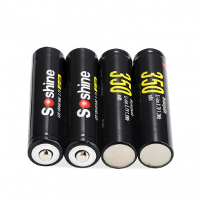  10440/AAA - (Li-Ion) Soshine 10440-3.7-350 350mAh, 3A, 4.2/3.7/2.5V, Black 10