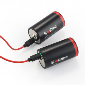  Soshine D-1.5-6000USB, D/LR20, Li-Ion 1.5V, microUSB, 6000mWh, 2.2A 8