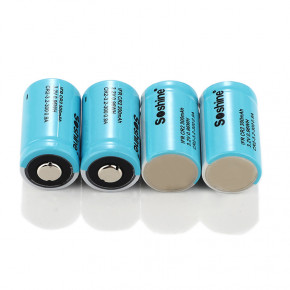  15266/CR2 LiFePO4 Soshine CR2-3.2-300 Button Top, 300mAh, 0.2A, 3.6/3.2/2.0V,  6