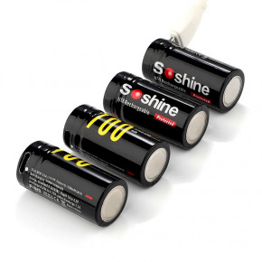  16340/CR123 Li-Ion Soshine RCR123-3.7-700, 700mAh, 1A, 4.2/3.7/2.5V, Button Top, Black 8