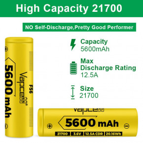  Vapcell 21700 Li-Ion 5600 mAh 4