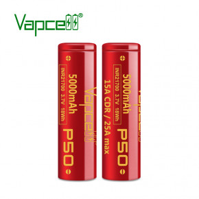  21700 Li-Ion Vapcell P50 INR21700 5000mAh, 15A, 4.2/3.6/2.5V, Red 3