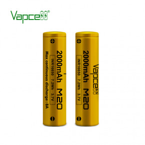  16650 - (Li-Ion) Vapcell INR16650 M20, 2000mAh, 8A, 4.2/3.6/2.5V, Gold 3