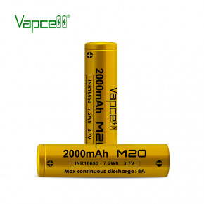  16650 - (Li-Ion) Vapcell INR16650 M20, 2000mAh, 8A, 4.2/3.6/2.5V, Gold 4