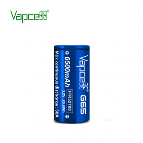  32700 -- (LiFePO4) Vapcell G65 (IFR32700), 6500mAh, 30A, 3.65/3.2/2.0V, Blue