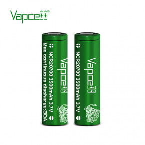  20700 - (Li-Ion) Vapcell NCR20700 3500mAh, 30A, 4.2/3.6/2.5V, Green 3