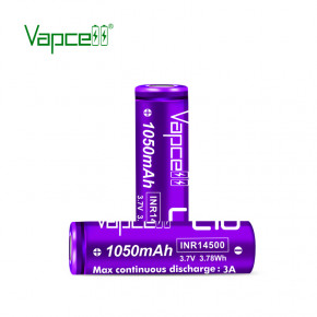  14500/AA Li-Ion Vapcell INR14500 L10, 1050mAh, 3A, 4.2/3.6/2.5V, Purple 4