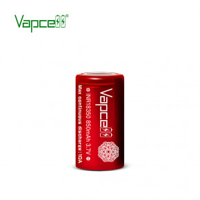  18350 Li-Ion Vapcell INR18350 850mAh, 10A, 4.2/3.6/2.5V, Red