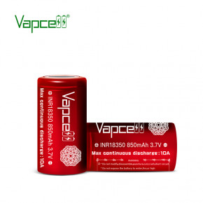  18350 Li-Ion Vapcell INR18350 850mAh, 10A, 4.2/3.6/2.5V, Red 3