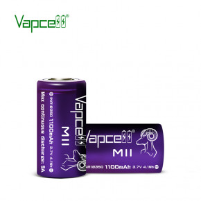  18350 Li-Ion Vapcell INR18350 M11, 1100mAh, 9A, 4.2/3.6/2.5V, Purple 4