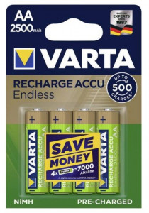  Varta Endless Ready to Use Recharge Accu 56686, AA/(HR6), 2500mAh, LSD Ni-MH,  4