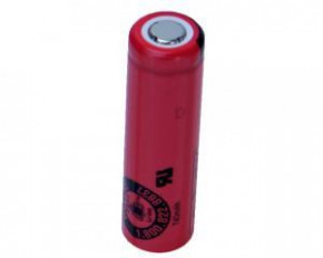  14500/AA Li-Ion Sanyo UR14500AC depaket, 740mAh, 1.52A, 4.2/3.7/2.8V, flat top, Red