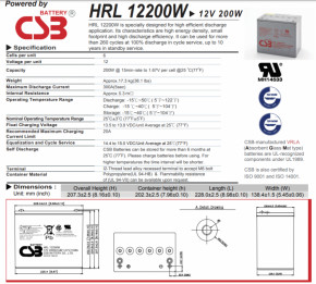   CSB 12V 50Ah HRL12200WFR 3