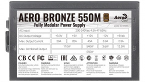   AeroCool Aero Bronze 550M Fully Modular (ACPB-AR55AEC.1M) 550W 8