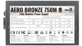   AeroCool Aero Bronze 750M Fully Modular (ACPB-AR75AEC.1M) 750W 8