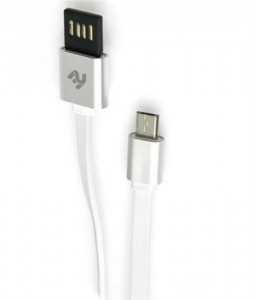  USB Micro 2E Dual Metal 1m Silver