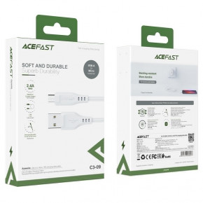  Acefast C3-09 USB Type A Micro 2.4 A 1,2 m White (AFC3-09W) 4