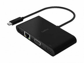  Belkin USB-C - RJ45 HDMI, VGA, USB-A, 100W PD, black (AVC004BTBK)