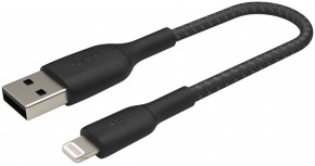  Belkin USB-A - Lightning, BRAIDED, 0.15m, black (CAA002BT0MBK)