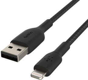  Belkin USB-A - Lightning, BRAIDED, 0.15m, black (CAA002BT0MBK) 4