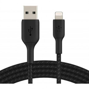   Belkin USB-A - Lightning, BRAIDED 1 , Black (CAA002BT1MBK)