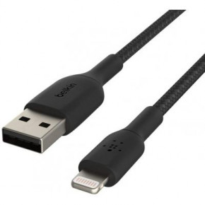  Belkin USB-A - Lightning, BRAIDED, 2 , Black (CAA002BT2MBK) 5