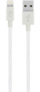   Belkin Mixit Metallic USB - Lightning, 1.2  White (F8J144-04-WHTTM)