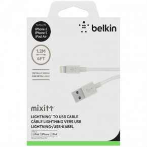   Belkin Mixit Metallic USB - Lightning, 1.2  White (F8J144-04-WHTTM) 3