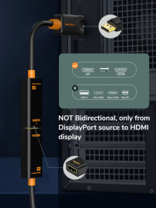  abletime DisplayPort - HDMI (M/F), 0.2 , Black (CP21B) 3