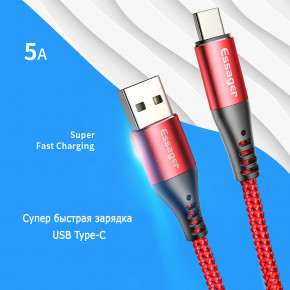   Super Quick Charge ESSAGER 5A Type-C 1.8 4