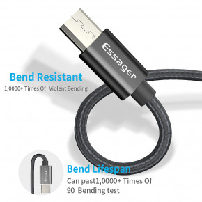   Black ESSAGER USB Type-C 3A 1 5