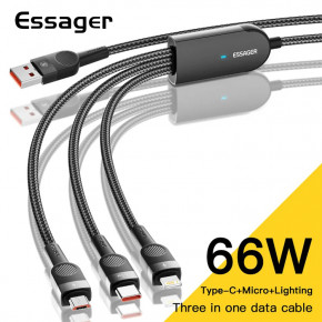   Essager 3  1 Swift micro USB - Type-C - Lightning 66 W 1.2   (E1234)