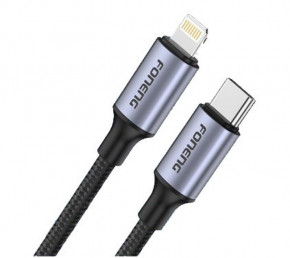  Foneng X95 Metal Head Braided Cable USB-C - Lightning PD20W 1.2 Black (X95-CA-TCIP)