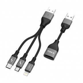 USB  Kaku KSC-250 3-in-1 Type-C / MicroUSB / Lightning 30+120 - Black