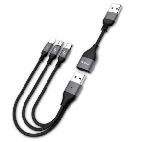 USB  Kaku KSC-250 3-in-1 Type-C / MicroUSB / Lightning 30+120 - Black 3