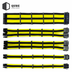      QUBE 1*24P MB, 2*4+4P CPU,2*6+2P VGA  Black-Yelow