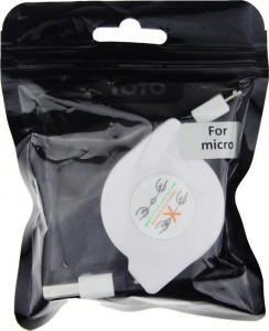  TOTO TKX-66 Flat USB cable microUSB 1m White #I/S 3