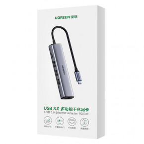  USB-C 3.0 -->3 x USB / Ethernet RJ45 1000 Mb with PD CM475 UGREEN ѳ (20932) 4