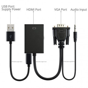 - U&P VGA - HDMI 0.2  Black (CC-VATHA-BK) 3