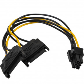     U&P ATX 6 pin - 2 x SATA 15 pin 0.2  Black/Yellow (WAZ-6-2S-BY)