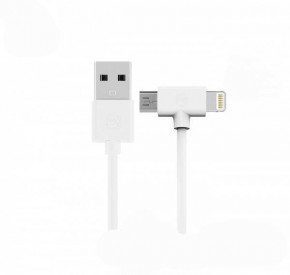  Combo 2-in-1 Axe Lightning/microUSB 1 white WK 304702