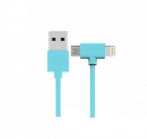  Combo 2-in-1 Axe Lightning/microUSB 1 blue WK 304703