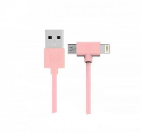  Combo 2-in-1 Axe Lightning/microUSB 1 pink WK 304704