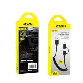  21 Awei Lightning+Micro USB CL-53 |1m 2.4A| black 3