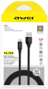  Awei CL-54 Lightning cable 1  Black 3