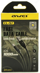  AWEI CL-97 Lightning cable 1m Black #I/S 3