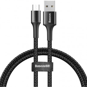  MicroUSB Baseus Halo Data 3A 0.5m (CAMGH-A01) Black