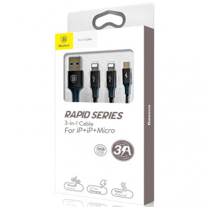  3  1 USB-Lightning-MicroUSB Baseus Rapid 3A 1.2m Black (CAMLL-SU01) 3