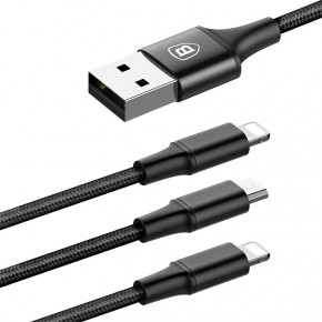  3  1 USB-Lightning-MicroUSB Baseus Rapid 3A 1.2m Black (CAMLL-SU01) 4