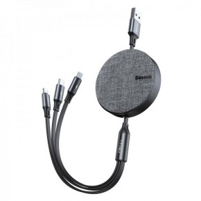  31 Baseus Fabric Flexible Micro USB+Lightning+Type-C |3.5A 0.35M-1.2M| grey